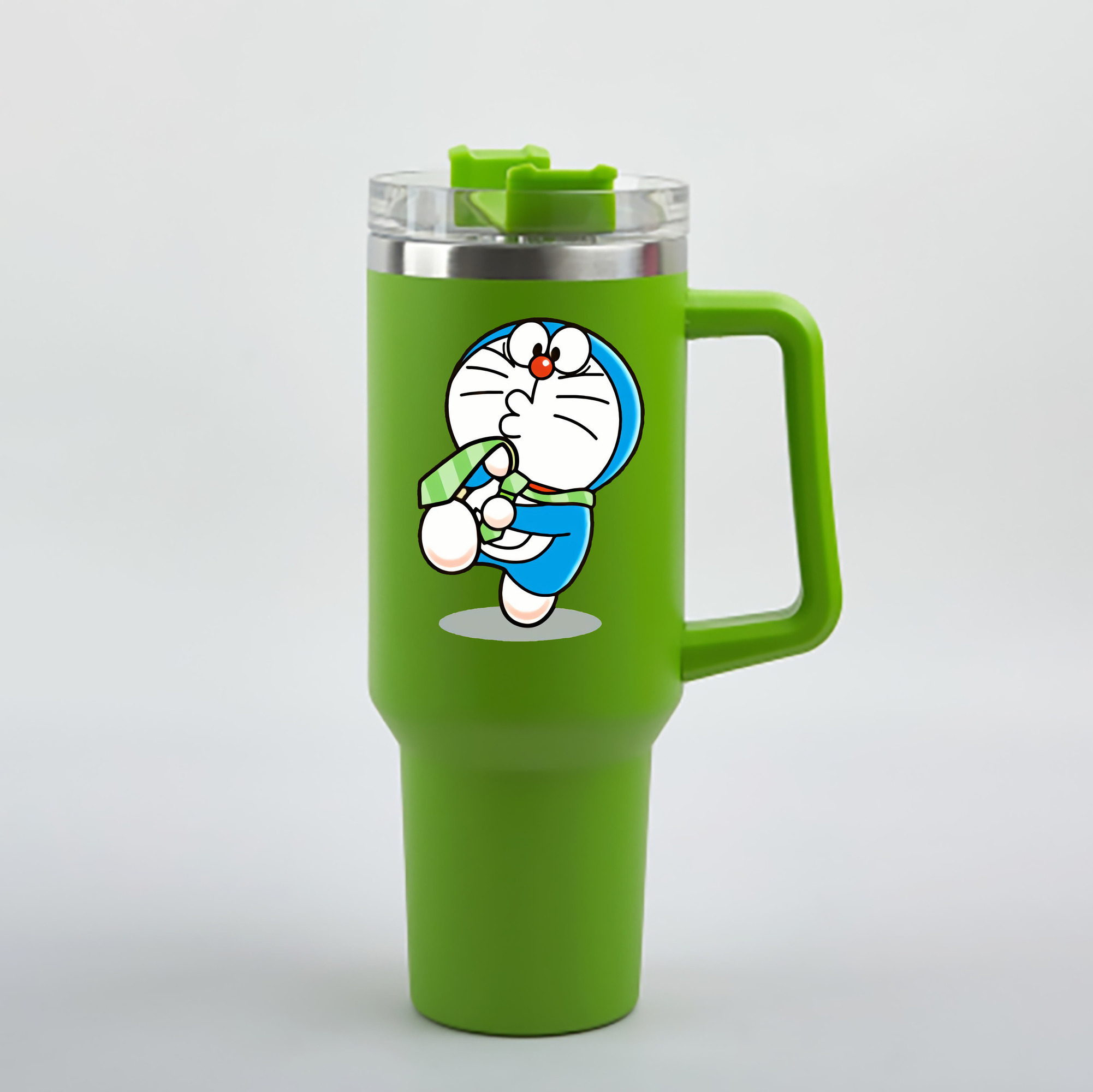 （画像用） ドラえもん Doraemon 1200mL車用タンブラー - クリスタルステッカー（プラスチックストロー付き）